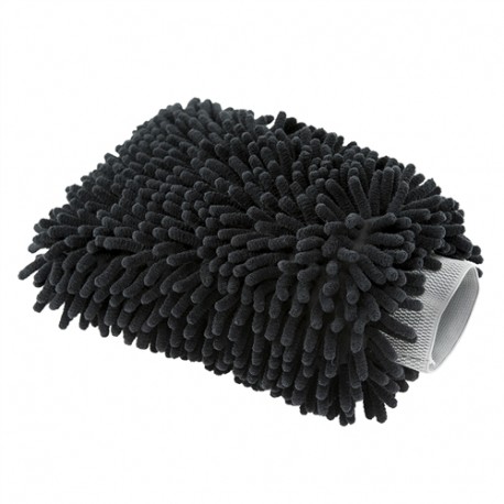 Chenille Microfiber Wash Mitt-měkká,černá mycí rukavice ze 100% Mikrovlákna